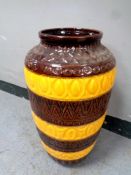 A large West German glazed pottery vase