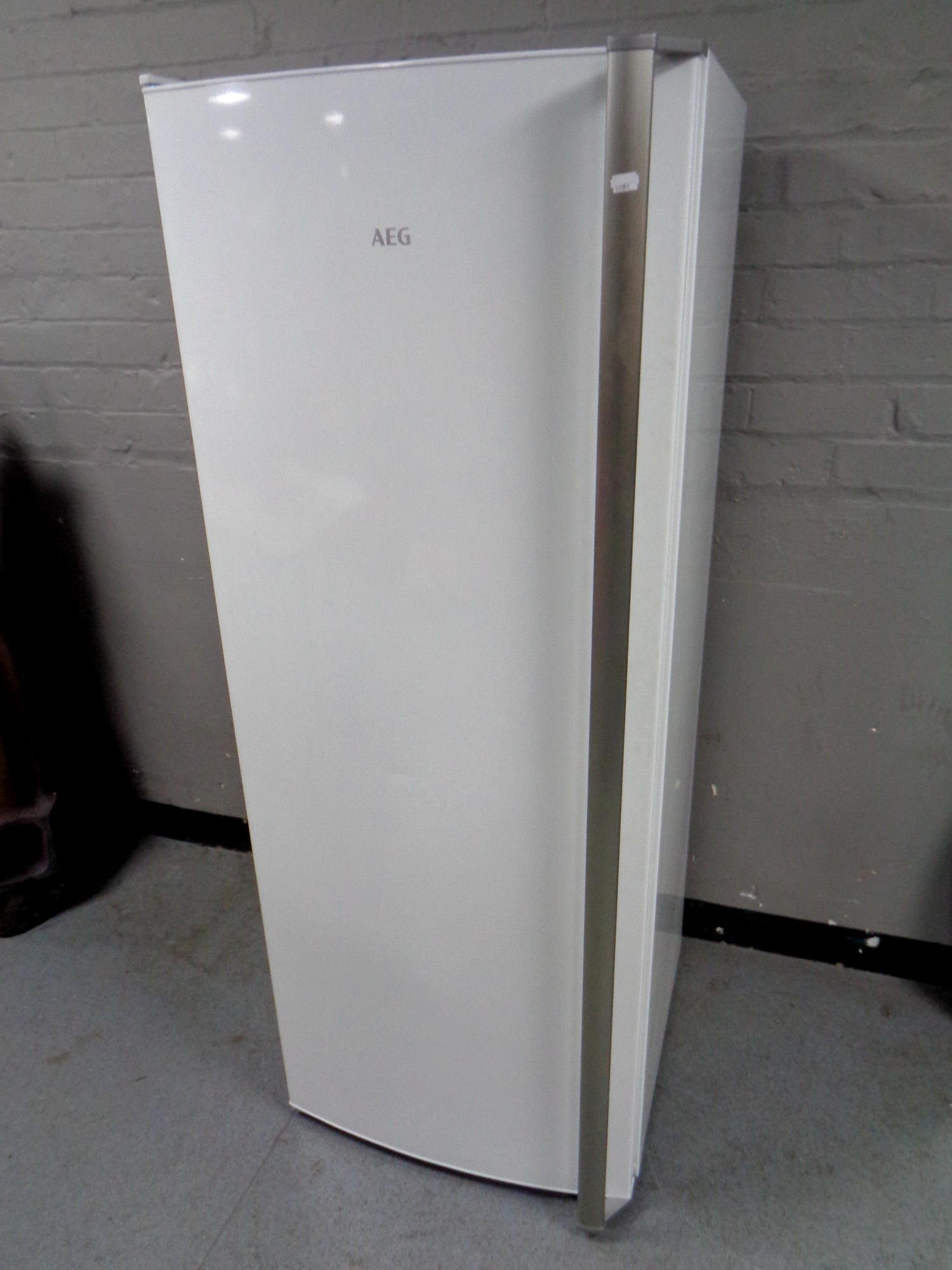 An AEG upright freezer