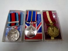 Three replica commemorative medals to include Normandy Campaign medal,