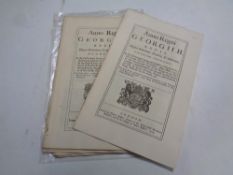 Four George II parliamentary acts, printed by Thomas Balkett of London.
