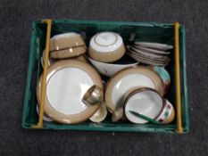 A crate of Denby dinner ware and miscellania