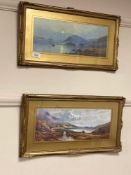 Two gilt framed colour prints after Alfred De Breanski Jr : The Upper Lake and Lap of Dunloe