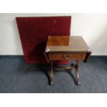 An inlaid mahogany Regency style flap sided table and a folding card table