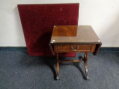 An inlaid mahogany Regency style flap sided table and a folding card table