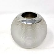 A silver mounted glass match striker.