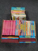 Two boxes containing a large quantity of 20th century annuals to include Beano, Dandy, Oor Wullie,