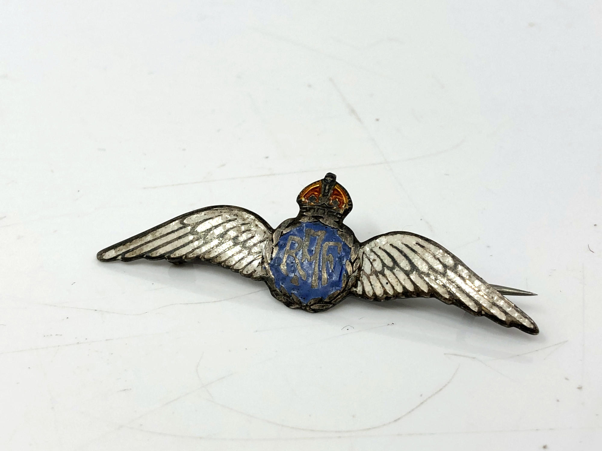 A silver and enamel RAF brooch.