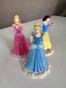 Three Royal Doulton Disney Princess figures, Snow White,