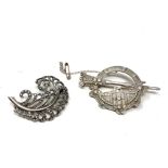 Two silver brooches