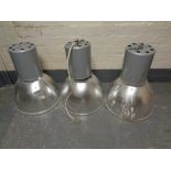 A set of eight industrial halogen lights (as found)