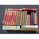 A box of assorted 20th century volumes : 20th century bible, new book of knowledge,
