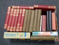 A box of assorted 20th century volumes : 20th century bible, new book of knowledge,