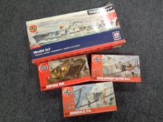 Four Airfix modelling kits to include HMS Arc Royal,