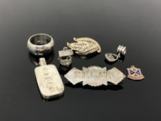 A small quantity of silver to include ring,