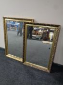 Two gilt framed bevel edged mirrors