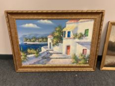 Continental school : A Mediterranean villa, oil on board,