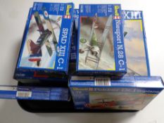 A tray containing eight boxed Revell plastic modelling kits,