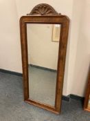A 19th century mahogany bevelled mirror,