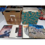 Two boxes containing vinyl LPs to include Deep Purple, Iron Maiden, Led Zeppelin, Rolling Stones,