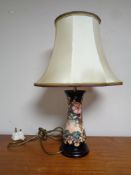 A Moorcroft Sweet Briar table lamp with shade,