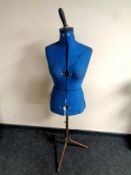 A mid 20th century adjustable dressmaker's dummy on stand