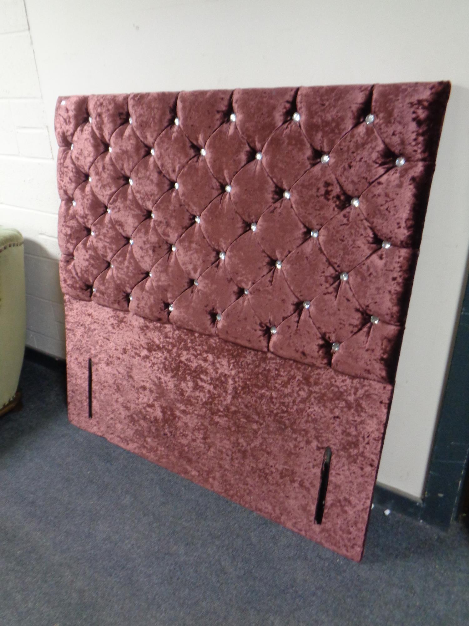 A 4ft suede studded headboard