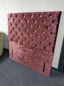 A 4ft suede studded headboard