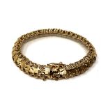An eastern yellow gold bracelet, indistinctly stamped. CONDITION REPORT: 17.2g.