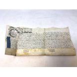 A velum document dated 1716 relating to Humphrey Briggs Baronet,