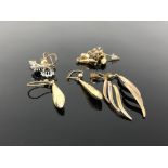 Six pairs of 9ct gold earrings
