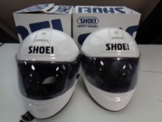 Two Shoei motorcycle safety helmets model XR-800, white,