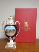A Spode Limited Edition Pope John Paul II British Visit twin handled lidded vase No.