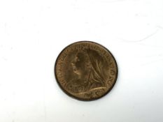 An extremely fine 1900 penny with original toning.
