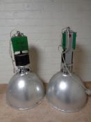 A pair of Thorne industrial halogen lights