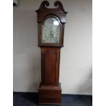 A George III oak longcase clock with painted dial (as found)