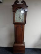 A George III oak longcase clock with painted dial (as found)