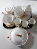 A 42 piece Duchess Ascot white and gilt bone china tea and dinner service