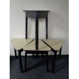 Four 20th century triangular melamine topped bar tables