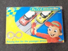 A My First Scalextric 1:64 scale racing set,