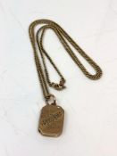 An antique 9ct gold Mizpah locket on gold chain CONDITION REPORT: 6.