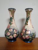 A pair of Moorcroft Sweet Briar vases,