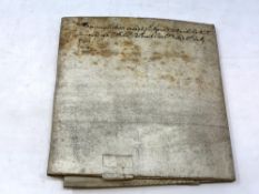A velum document dated 1758 relating to Edward Blount of Shropshire