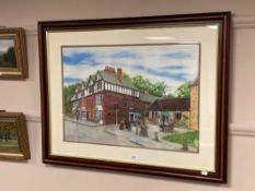 D W 'Ginty' Bewick : The Diamond Inn, Ponteland, colour chalks, 62 x 43 cm,