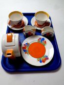 A Bradford Exchange Clarice Cliff limited edition eight piece Tea for Two, No.