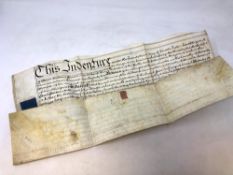 A velum document dated 1772 relating to John Wright and James Blount of Shropshire