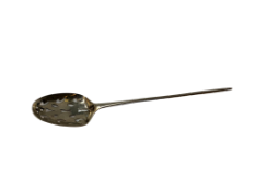 An 18th century silver mote spoon, length 12cm.