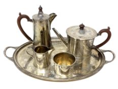 An Elizabeth II silver five-piece tea service, Charles S Green & Co Ltd, London 1964/1965/1966,