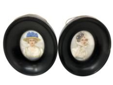 Two 19th century portrait miniatures on ivory,