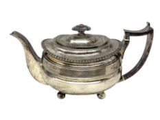 A Regency Scottish silver teapot, James Mckay, Edinburgh 1811.