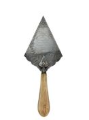 A silver and ivorine presentation trowel,